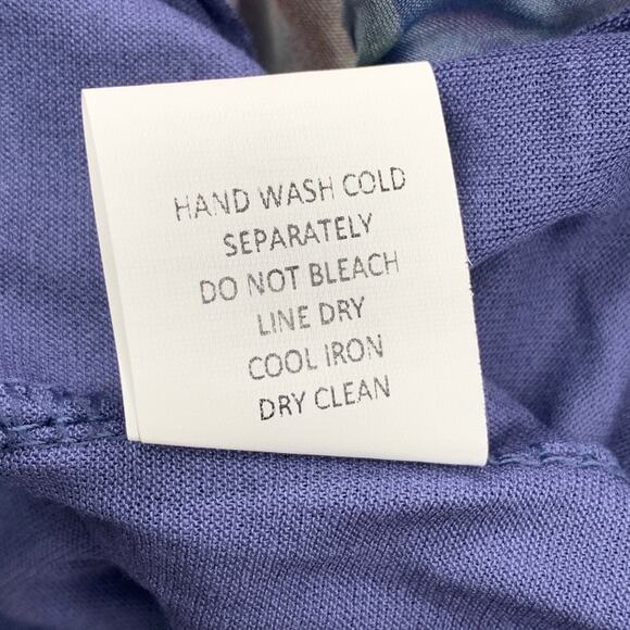 NWT LARA G By Lara Guidotti Floral Silk Viscose Blend Maxi Dress M L XL Blue - Picture 12 of 16